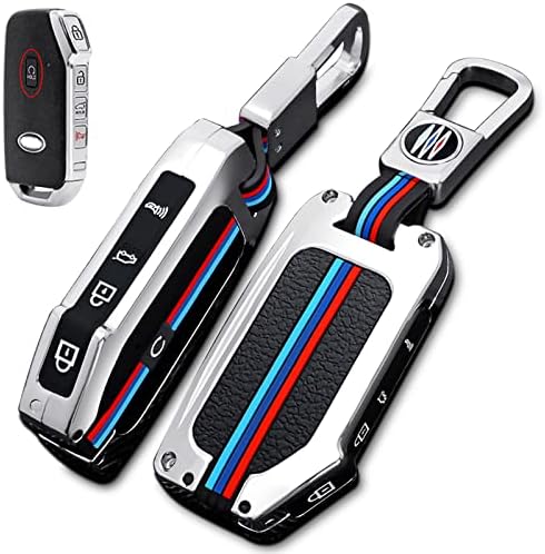 Lyonuczs for kia key fob cover, premium metal shell soft