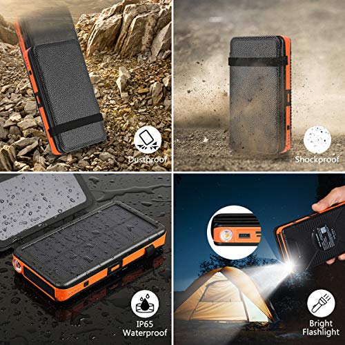 Solar Charger 25000mAh Tranmix Power Bank with Dual USB Ports Waterproof External Battery Pack for Smart Phones, Tablets and Outdoor