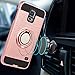 YmhxcY S5 Case,Galaxy S5 Phone Case with HD Screen Protector, 360 Degree Rotating Ring & Bracket Dual Layer Shock Bumper Cover for Samsung Galaxy S5 (I9600)-ZH Rose Gold