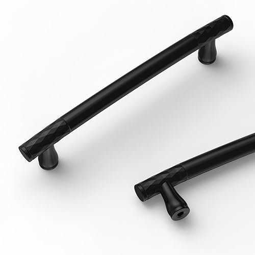 kakapola 10 Pack 5 Inch(128mm) Matte Black Kitchen Cabinet Handles, Cabinet Pulls Kitchen Cabinet Hardware for Cupboard Drawer Pulls