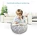 Stuffed Animal Storage Bean Bag Chair - Large Size 30 inch Cotton Canvas Children’s Plush Toy Organizer Storage Bag (Gray)