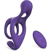 Tracy's Dog Vibrating Cock Ring, Adult Sex Toy Vibrator for Men and Couples | Double-ring, 10 modes, remote, soft stretchy silicone, waterproof &amp; rechargeable for penis, testicles &amp; clitoral stimulation