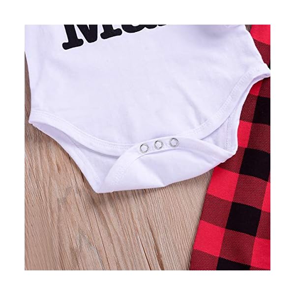 YOUNGER TREE Newborn Boy Clothes Set Long Sleeve Romper,Plaid Pants + Cute Hats 3pcs Outfit - Image 8