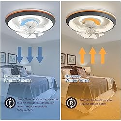 DLLT Modern Ceiling Fans with Lights, 360-Degree