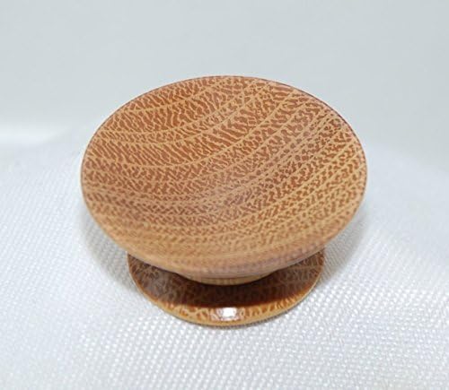 Dollhouse miniature footed platter - Buckthorn wood - 1" diameter