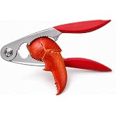 Maine Man Spring-Action Lobster Cracker, Chrome-Plated Zinc Alloy and Silicone