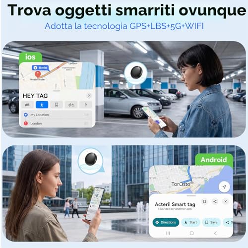 Android and iOS Tracker, 4 Pieces Android Smart Tag, Works with Google Where App and Apple Find My, Find Objects Tracker Bluetooth Tag Key Locator for Keys/Luggage/Suitcases