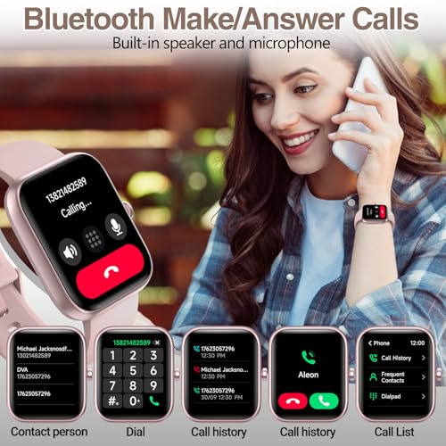 Smart Watch for Men Women with Bluetooth Call,Alexa Built-in Smartwatch,1.83"DIY Dial Fitness Watch with Sleep Heart Rate SpO2 Monitor,100+ Sport Mode,IP68 Waterproof Watch Compatible with Android iOS