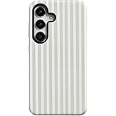 Fycyko Compatible with Samsung Galaxy S25 Case Striped Cute Aesthetic Phone Case Shockproof TPU Hard PC Protective Cover for Samsung Galaxy S25-White