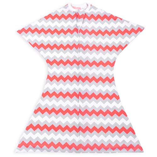 Chevron Coral Swaddle Transition Zipadee-Zip, Small 4-8 Months (12-19 lbs, 25-29 inches) - Thumbnail 6