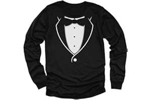 Tstars Toddler Tuxedo Long Sleeve Shirt - Kids Printed Suit with Bow Tie for Wedding, Party, or Halloween