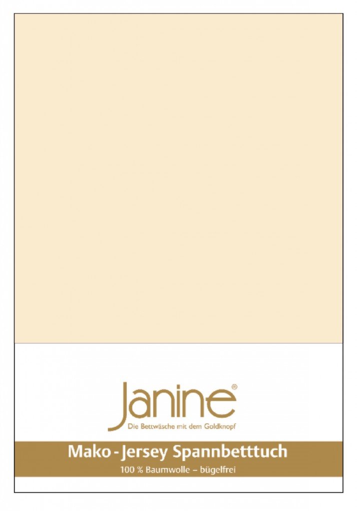 Janine Fitted Sheet 5007 Mako Jersey 90/190 to 100/200 cm Linen Colour 27