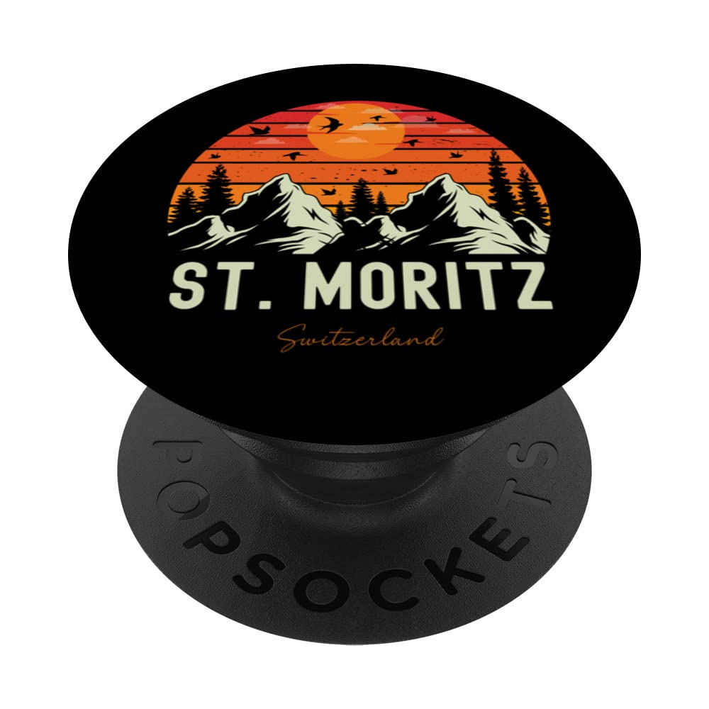 Retro St. Moritz Switzerland PopSockets Swappable PopGrip