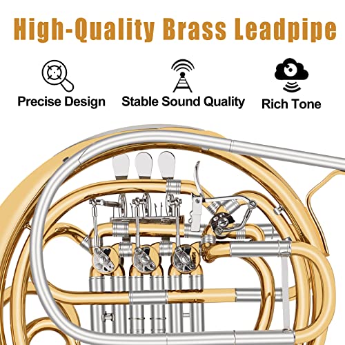 ROWELL Double French Horn, F/Bb 4 Keys Intermediate French Horn,Gold