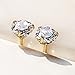 14K Gold Plated Earrings 1.5 Carat Brilliant Cut Simulated Diamond CZ Silver Stud Earrings For Women (Yellow)
