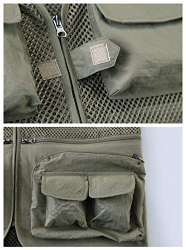 Angel Weste Für Herren,Herren Outdoor Sport Angelweste Oberbekleidung Fotografie Grüne Angeljacke Multi Pocket Zipper… – Bild 5