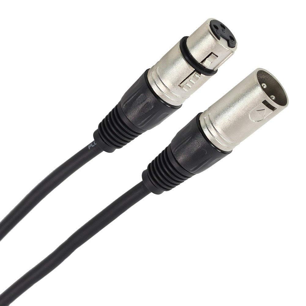 Plugger, XLR Female to XLR Male Microphone Cable - 3 Pin Connectors - Speaker, Microphone, Sound Card, DJ Controller, Mixer and More - 15m Length - Professional Quality - Black