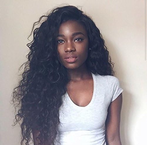 Eayon Hair Loose Curly Lace Front Human Hair Wigs-Glueless 130% Density Brazilian Virgin Remy Wigs with Baby Hair For African Americans Natural Color 18Inch