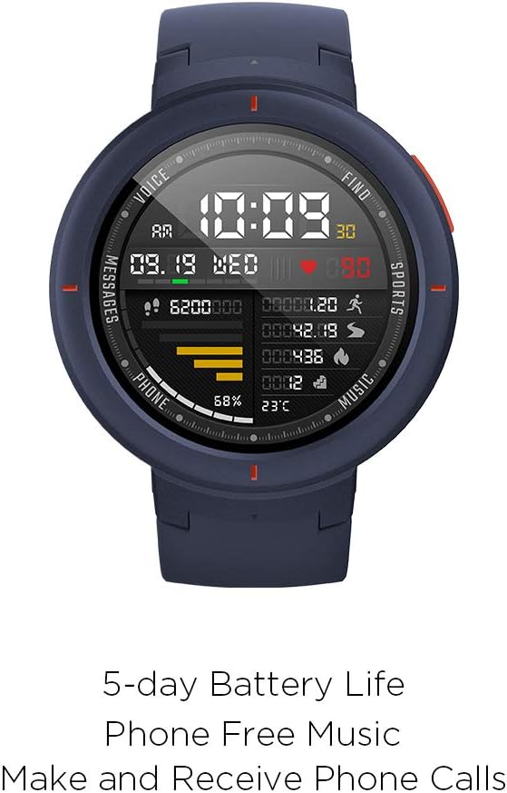 Amazfit Verge- Smartwatch Multisport con Alexa integrada, Bisel de ...