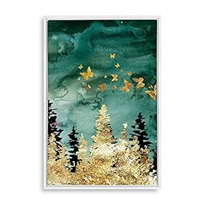 Framed Canvas Home Artwork Decoration Abstract Scenery Natural Landscape Canvas Wall Art for Living Room, Bedroom - 16x24 inches