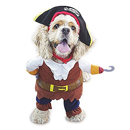 BOBIBI Cool Caribbean Pirate Pet Halloween Costume for Dogs / Cats