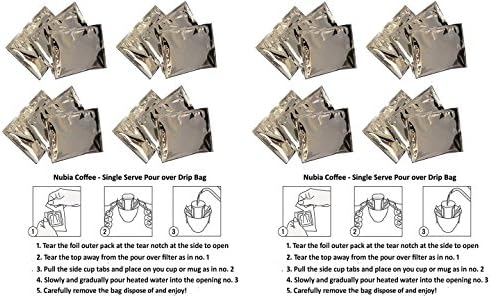 Nubia Coffees - Premium Colombian Coffee (Single Serve Pour Over Drip Bag 24 ct)