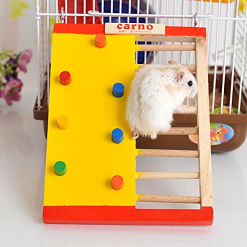 Pet Hamster Colorful Wooden Climbing Wall And Ladder Molar Gerbil Rat Chinchillas Guinea Pig Small Animal Toy