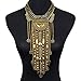 SUMAJU Statement Necklace, Beads Coin Fringe Statement Necklace Gold Tone Bohemian Ethnic Tribal Boho