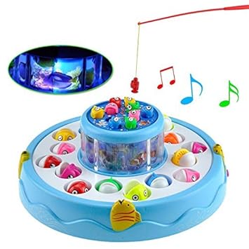 DONG XIN GOGO Fishing Electronic Double-layer Rotating Fishing Toy Set