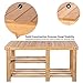 SONGMICS Bamboo Shoe Bench, Shoe Rack for Boots, Entryway Storage Organizer, 3-Tier Shoe Shelf, for Hallway, Bathroom, Living Room, Corridor, Natural ULBS06N