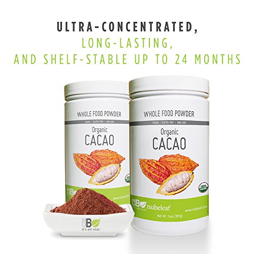 Nubeleaf Cacao Powder - Non-GMO, Gluten-Free, Raw, Organic, Vegan Source of Essential Vitamins & Minerals - Single-Ingredient Nutrient Rich Superfood for Cooking, Baking, Smoothies (14oz) - Thumbnail 5