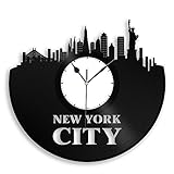 VinylShopUS - New York City Vinyl Wall Clock City Skyline Personalized Decor