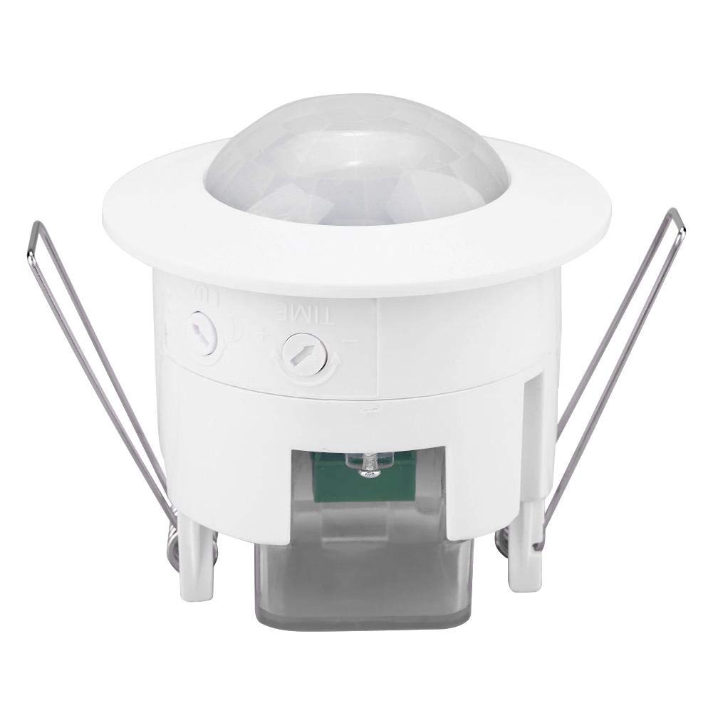 Adjustable 360 Degree PIR Ceiling Motion Sensor for Occupancy Detection Light Bulb Switch Control in Corridor Garage Patio Toilet