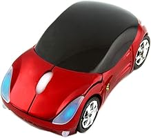 CHUYI Ultra Small Cool Sports 3D Car Shaped Wireless Optical Mouse Mini Cordless Portable Gaming Mice for Business...