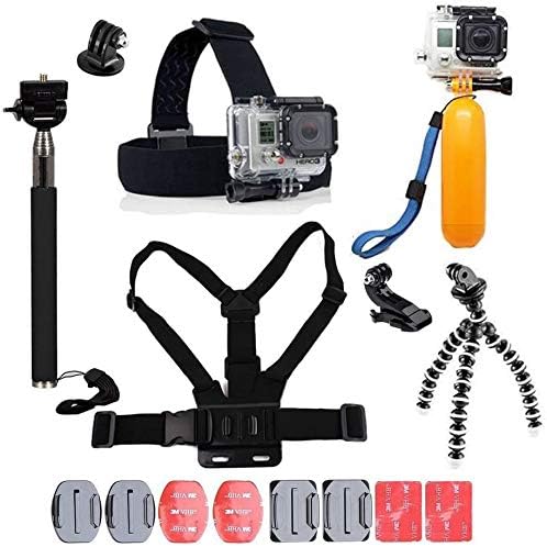 YHTSPORT 11-in-1 Action Camera Accessory Kit Compatible with GoPro Hero 13 12 11 10 9 8 Max 7 6 5 4 Black GoPro 2018 Session Fusion Silver White Insta360 DJI SJCAM APEMAN AKASO etc