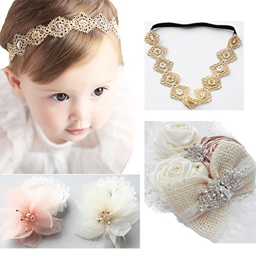Danmy baby girl rhinestone crown headbands toddler prin…