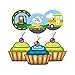 Wheels on the BUS Birthday Party Decorations. Includes Wheels on the Bus Party Hats, Wheels on the BUS Centerpieces, Happy Birthday Banner, Hanging Decorations & Wheels on the BUS Cupcake Toppers