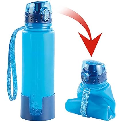 Semptec Urban Survival Technology Silikon Flasche: Faltbare Silikon-Trinkflasche, 650 ml, lebensmittelecht, BPA-frei (Silikon