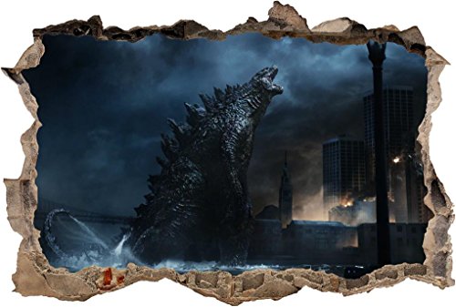 Godzilla Smashed Wall Decal Graphic Wall Sticker Home Decor Art Mural H789, Mini