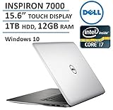 Dell Inspiron 15 7000 Series High Performance Touchscreen Laptop Flagship Edition, Intel Core i7-5500U, 12GB Ram, 1TB HDD, Backlit Keyboard, HDMI, 802.11AC WiFi, Webcam, Windows 10