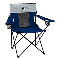 Logo Brands NFL Dallas Cowboys  Folding Elite Chair with Mesh Back and Carry Bag , Navy Blue,  One Size