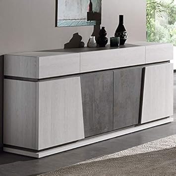 M 128 Sideboard Dalie Weiss Und Grau Modern Amazon De Kuche Haushalt