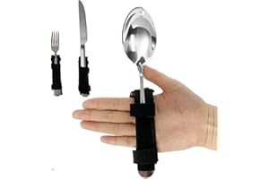 Adaptive Utensil Holder Arthritis Eating Aids Universal Cuff Fork Spoon Fixer Strap Hand Grip Assistive Holder for Parkinson 