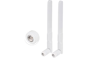 Bingfu Dual Band WiFi 2.4GHz 5GHz 5.8GHz 8dBi MIMO RP-SMA Male White Antenna (2-Pack) for WiFi Router Wireless Network Card U