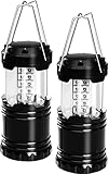 Utopia Home LED Camping Lantern - Set of 2-3 x AA Battery Powered (Not Included) - Collapsible Design