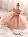 NNJXD Girl Flower Sequin Princess Tutu Tulle Baby Party Dress Size (160) 7-8 Years Pink