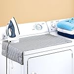 Houseables Ironing Blanket, Magnetic Mat Laundry Pad, 32 1/2" x 17", Gray, Quilted, Washer Dryer Heat Resistant Pad, Iron Board Alternative Cover