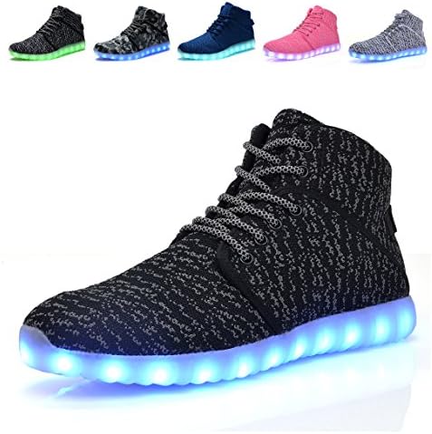 MONEM High Top LED Light Up Shoes Fashion Sneakers For Kids Girls Boys