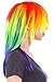 Simplicity Rainbow Wig with Long Wig Tail Set for Cosplay Costume, Rainbow