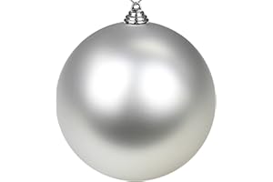 GNFLUS Christmas Ornaments Balls 7.1" Large Christmas Decorations Xmas Tree Shatterproof Big Silver Christmas Ball Ornaments with Hanging Loop for Wedding Holiday Halloween Party Indoor Outdoor Decor